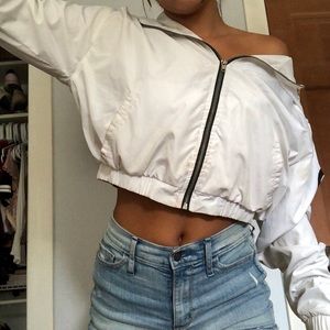 forever 21 white windbreaker